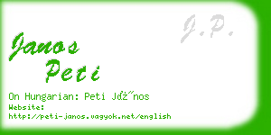 janos peti business card